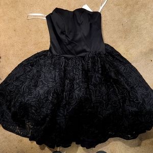 GORGEOUS black satin and tulle dress